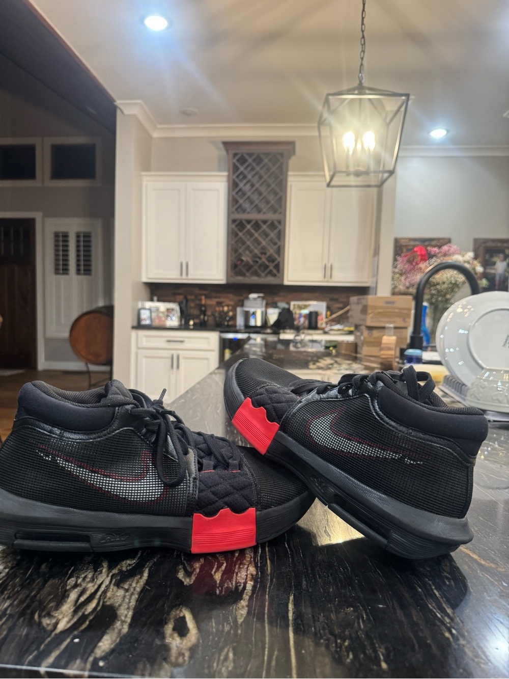 Men’s Nike LeBron Witness VIII Black White University Red #Basketball